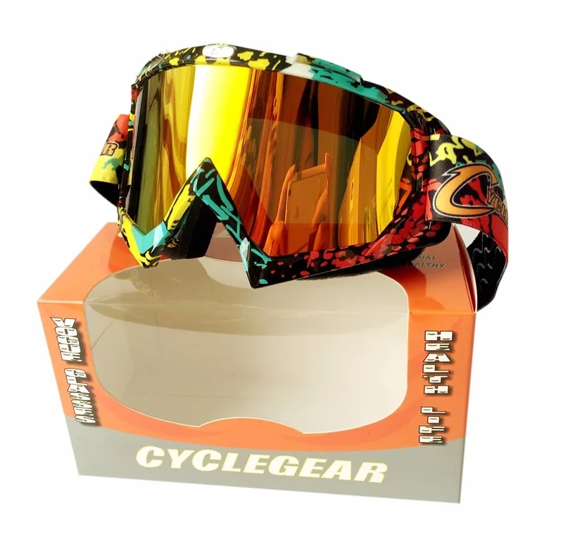 2017 Cyclegear Motor bike Goggle Sport Motocross Gafas Rainbow Lens CG11