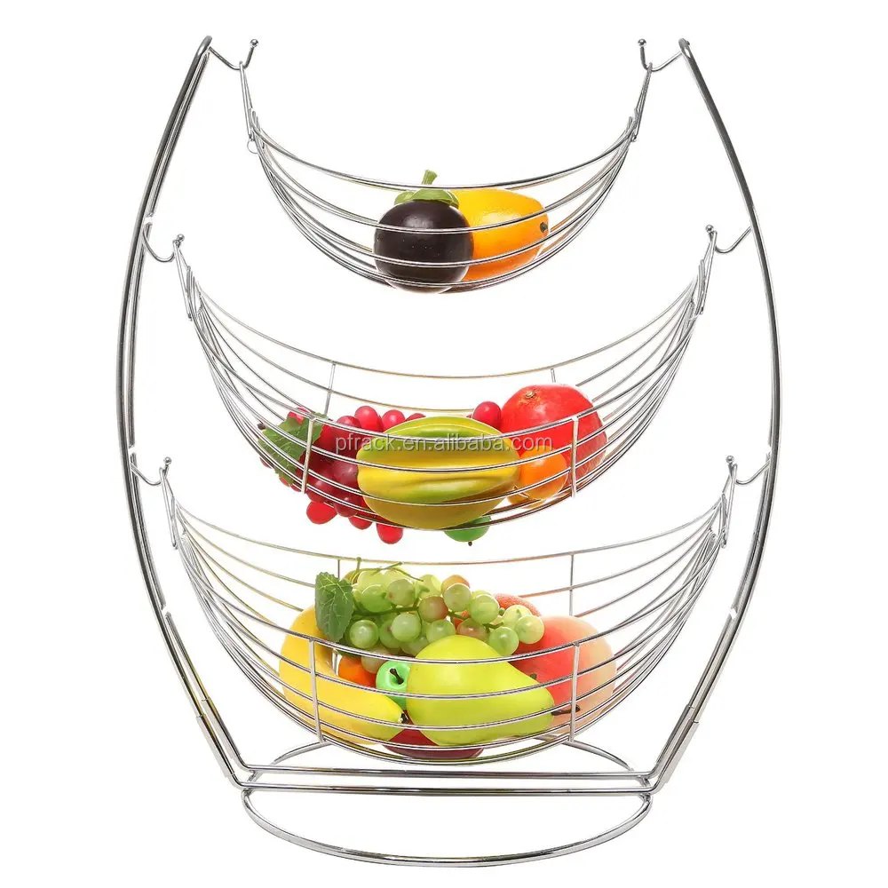 3 Tier Fruit Basket Stand Wedding Decoration Metal Wire 3 Tier Fruit Basket Stand Wedding Decoration Metal Wire