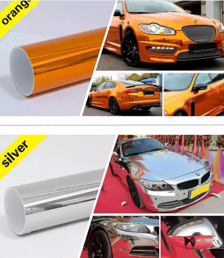 Car WRAPPING FOIL SILVER 3d Auto Adhesive Film With Air Channel 152 cm 