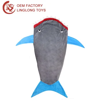 Custom Cartoon Shark Sleeping Bag Gray Sea Fish Mat Blanket Custom Cartoon Shark Sleeping Bag Gray Sea Fish Mat Blanket Plush Shape Sofa