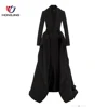 women wear long jacket wholesale lapel point front placket button long sleeve black top floor length wedding bride for women