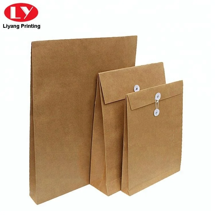 Brown Paper Documents Envelopes String Closure Gift Packing A4 Custom