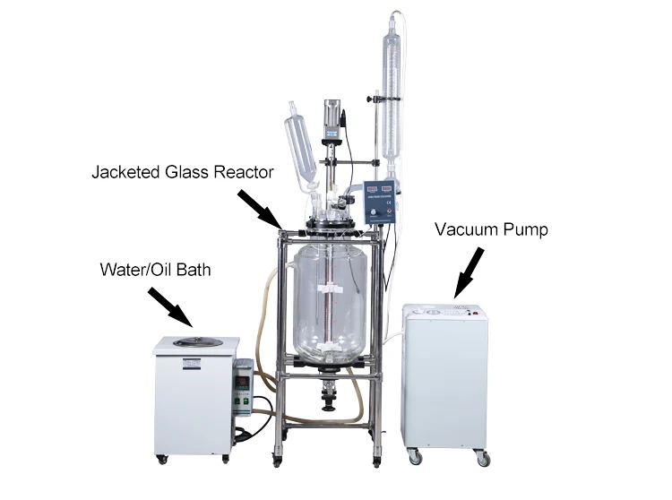 50L Multifunction Double Jacked Glass Reactor