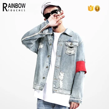 distressed denim jacket for men