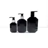 Black Shampoo Empty Plastic Bottles 120ml 250ml 400ml PETG Square Diamond Opaque Lotion Pump Hair Care Skincare