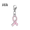 2018 trending products stainless steel charms pink ribbon breast cancer metal key chain accessories jewelry red ribbon