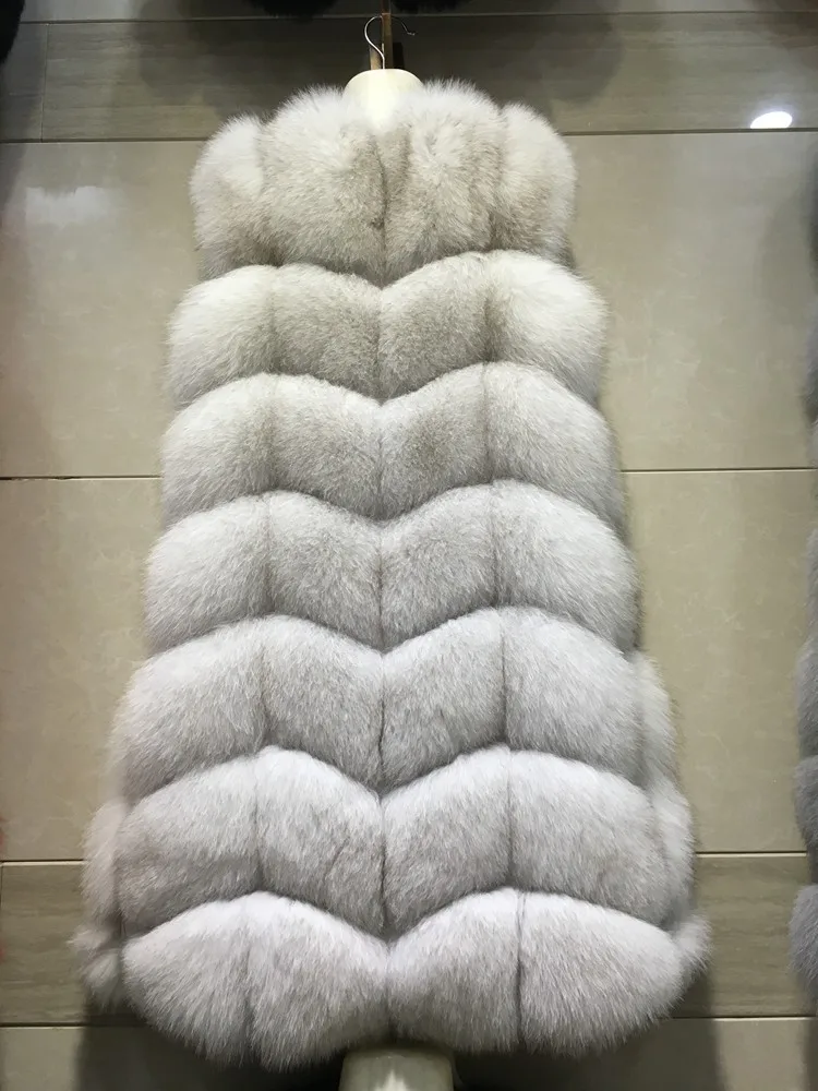 Factory Supply Natural Fox Fur Vest High Quality Fur Vest Women Winter Warm Fluffy and Soft Faux Fur Vest