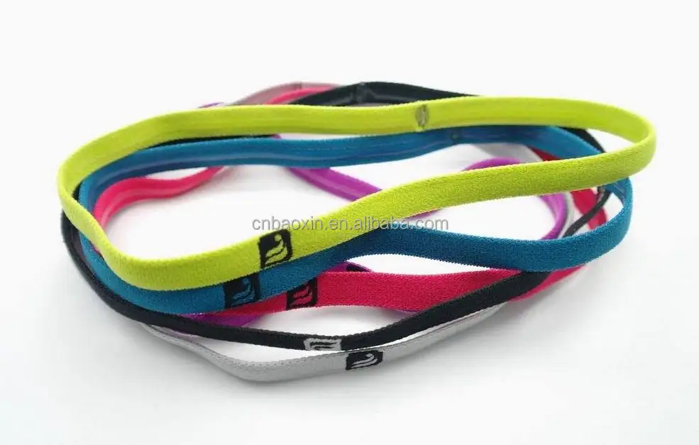 Promotional 1cm Skinny Elastic Headbands Antislip Sports Elastic