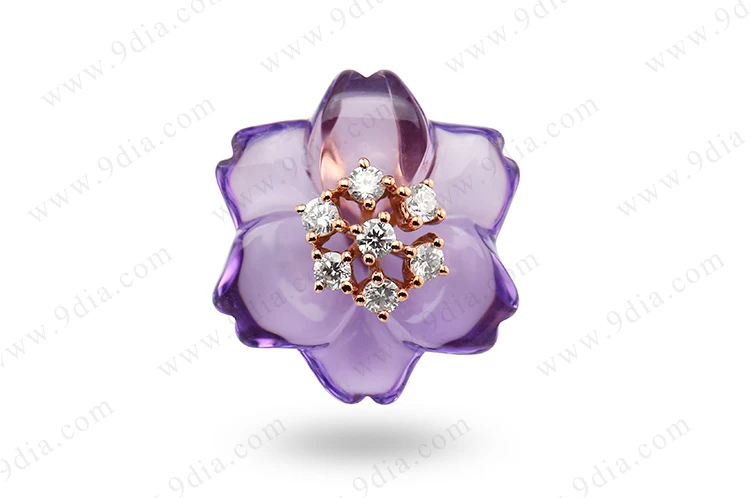 Best Selling AAA Quality Butterfly Tourmaline Pear Cut Diamond 14K Yellow Gold Gemstone Ring for Wedding & Anniversary