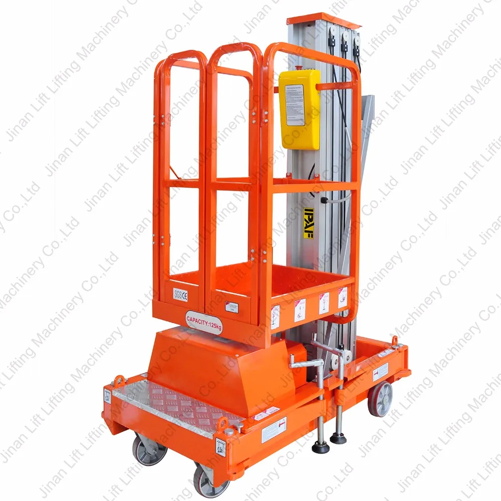 8m Manual Single Man Lift For Sale Vertical Aluminum Hydraulic Lift