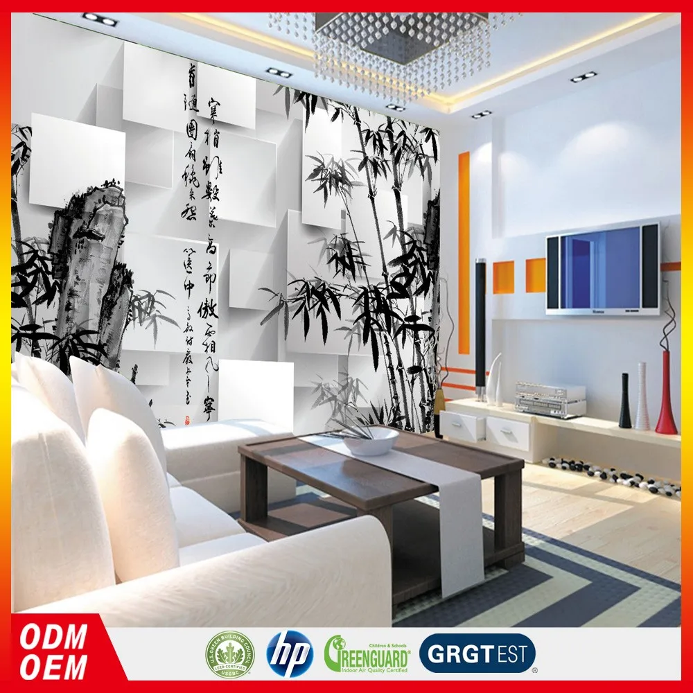 黒と白の竹壁紙壁画 3d 中国風の壁紙 3d テクスチャレンガ Buy