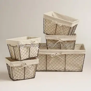 Set5 Stainless Chicken Wire Basket Rectangle Wire Storage