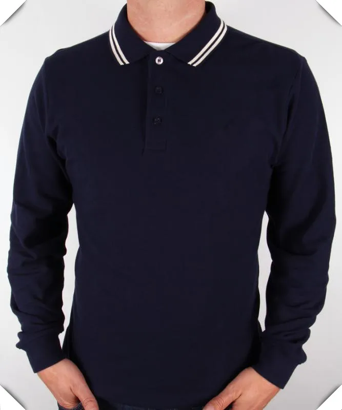 fitted long sleeve polo
