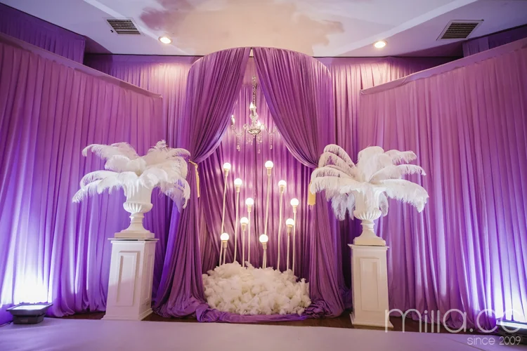 カスタム高品質結婚式のステージの背景布 Buy 結婚式の布装飾 夏のファッションの背景 紫色のバックドロップ Product On Alibaba Com