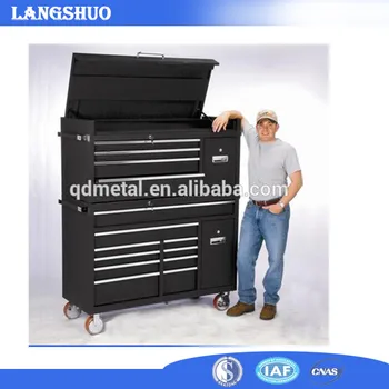 14 Drawers 4 Casters Stable Steel Garage Tool Cabinet Tool Trolley