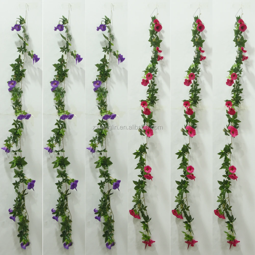 Tenture Murale Fleur Artificielle Vigne Violet Artificiel Faux Matin