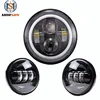 H4 12v 7" led headlight Motorcycle 4.5 inch led fog light high low beam 7"+4.5" set headlight for Harley from Morsun Factory