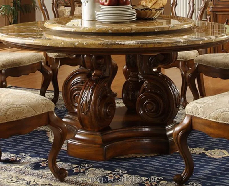 9005a36round Marble Dining Table With Lazy Susan Wholesale Chinese Style Marble Top Dining