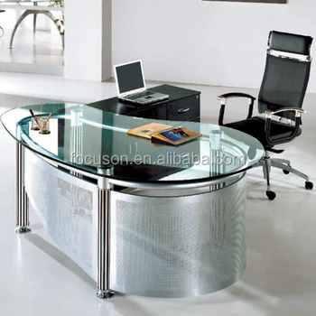Fks Hd Ed022 Modern Glass Top Office Desk Buy Glass Top