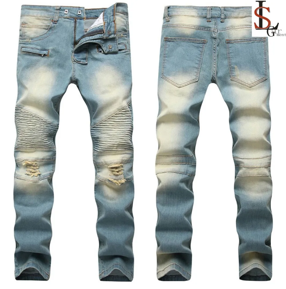 straight leg biker jeans