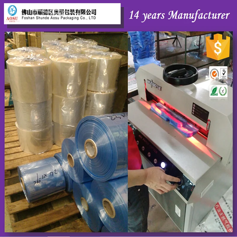 Plastic Shrink Film Manufacturer Pvc Transparent Shrink Wrap Film/blue