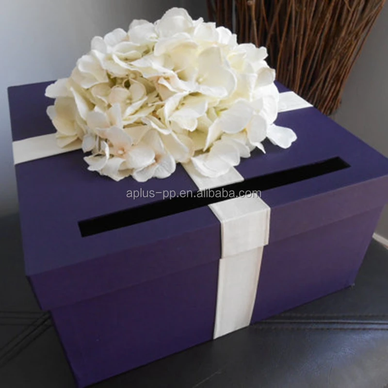 12x12x6inch Dark Purple Reception Card Box Money Holder Plum