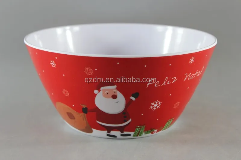 10" Christmas Melamine Xmas Salad Bowl FDA