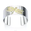 Women silver jewelry sandblast dragonfly cuff bangle