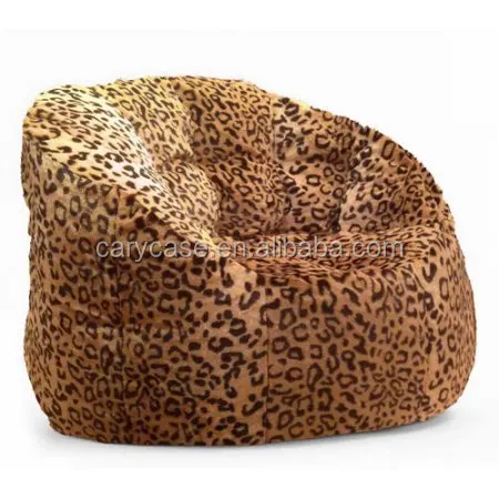 Leopards Cocoon Faux Fur Adult Size Bean Bag Chair 28 L X 35 W X