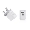 UK Plug 30W Type C PD 3.0 QC3.0 Wall Charger Type C Dual Ports Quick Charge USB Wall Charger For Smartphones