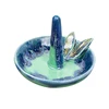 Unique blue lake and forest with leaves side ring cone holder and dish Jewelry Accessories
