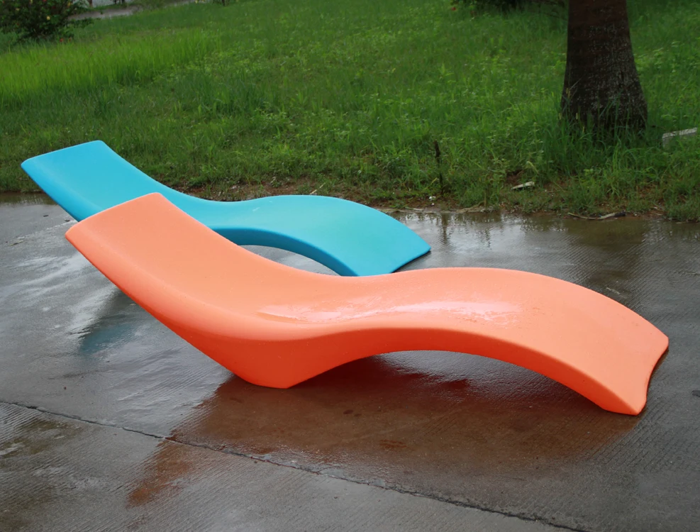 Plastic Sun Daybed Chaise Lounge Outdoor Sun Lounger Beach Plastic