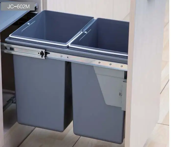 Sustainable Built-in PP material Kitchen plastic trash bin