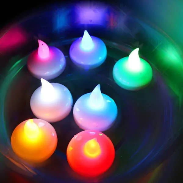 Colorful Change Flameless Water Activated Floating Led Candles In Bulk