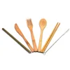 Reusable Natural Bamboo Fiber Tableware Sets 6pcs OEM