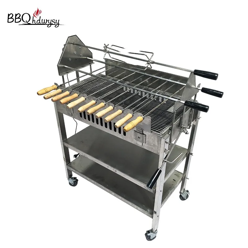 Wholesale Brazilian Cyprus Charcoal Bbq Kebab Rotisserie Spit Grill