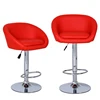 GUYOU Simple Swivel Home Red PU Bar Stool Chair