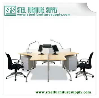 Metal Frame Office Table Modular Desk Compact Metal Frame Office Table