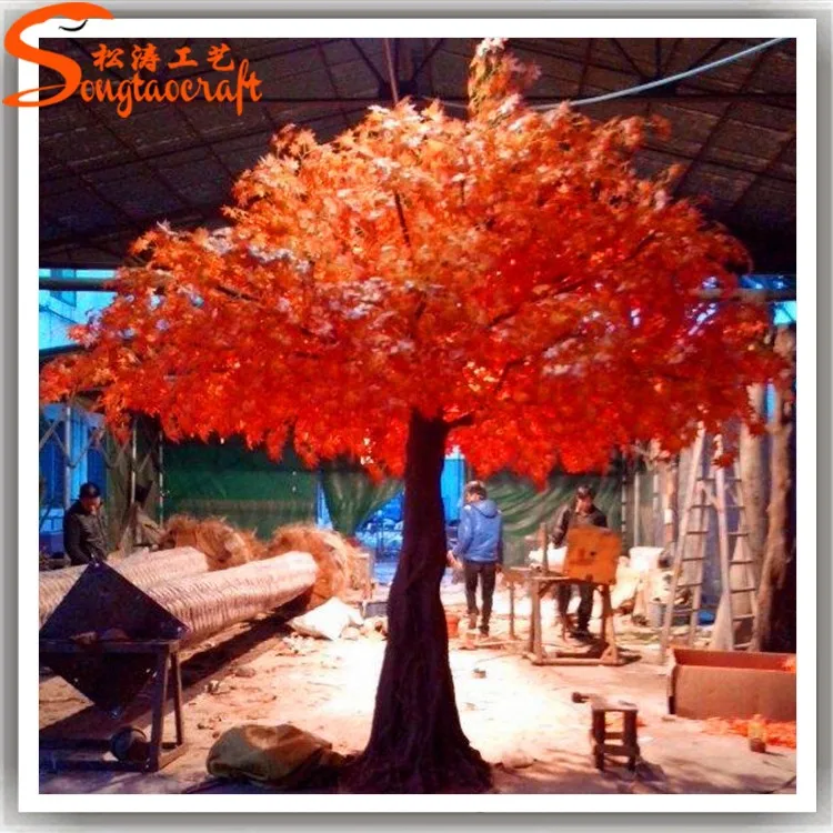 Many Style Artificial Red Japanese Maple Tree Autumn Canada Gold Leaves