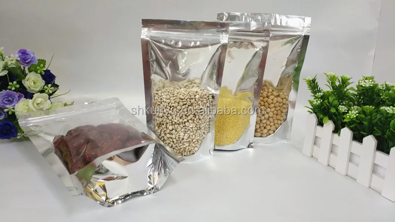Reißverschluss plastiktüte; klar silber standbodenbeutel; trockenfutter