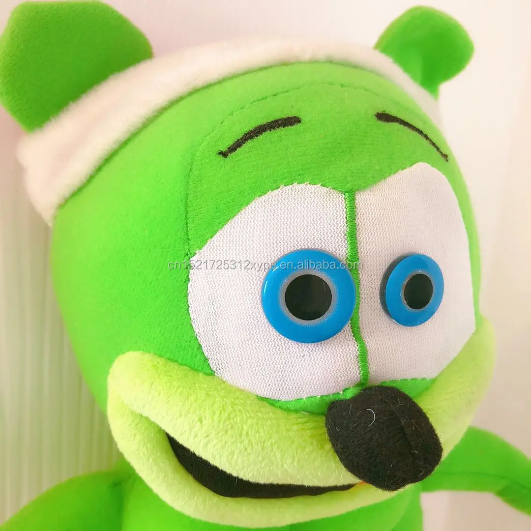 Green Christmas Hat Gummy Bear Plush Toy With Big Mouth With Musical Instruments Buy Gummy