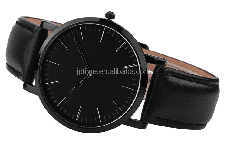 Dynasty Augustus Black 35mm Leather Watches | LOBOR Watches