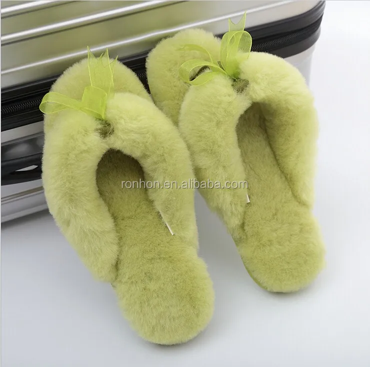 thong furry slippers
