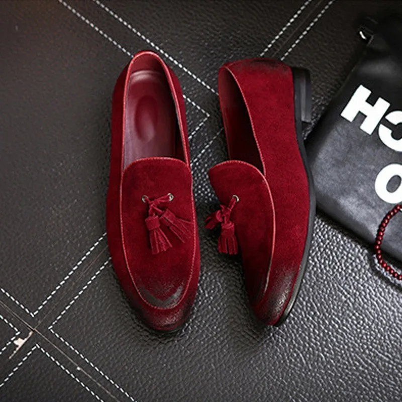 2022 New Design Tassels Loafers Fashion Design Red Men Dress Shoes
