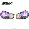 Sanvi Car Headlight Assembly Bi-Xenon Headlights For Volkswagen Polo with Lens Ballast Angel Eye Projector Lens