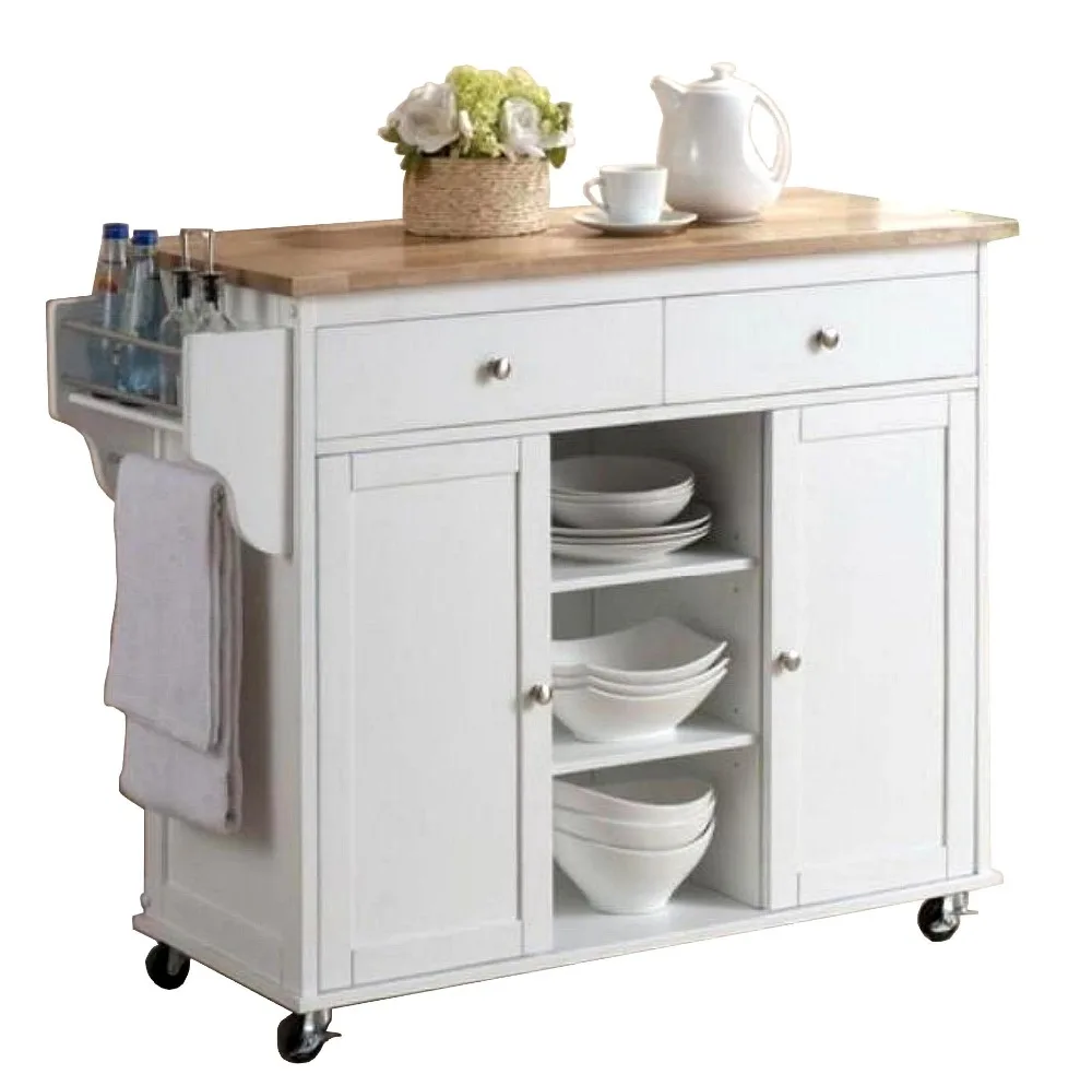 Butcher hout top mobiele luxe keuken eiland karren keuken kasten ...
