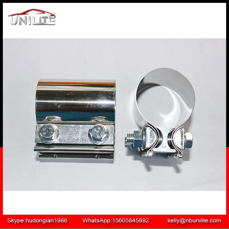 Band Style Strap Exhaust Clamp 2.5'' Stainless Steel Butt Joint Unibd