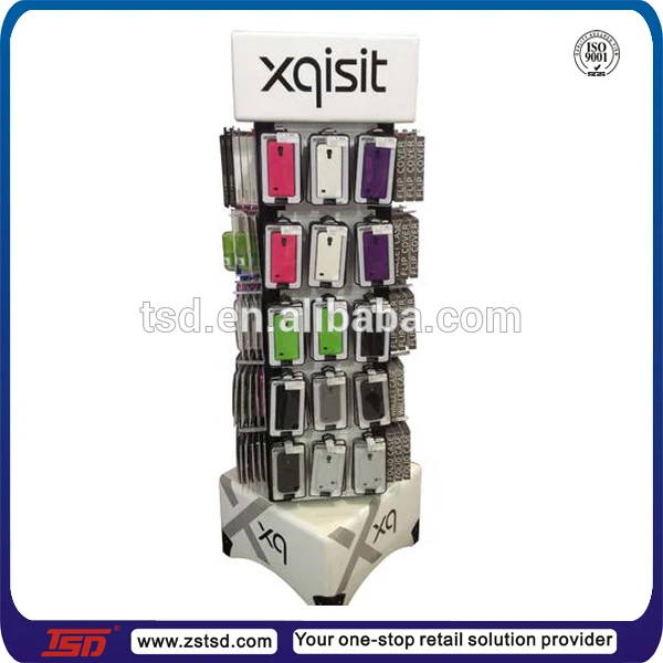 Custom Retail Store Rotating Metal Display Stand For Mobile Accessories