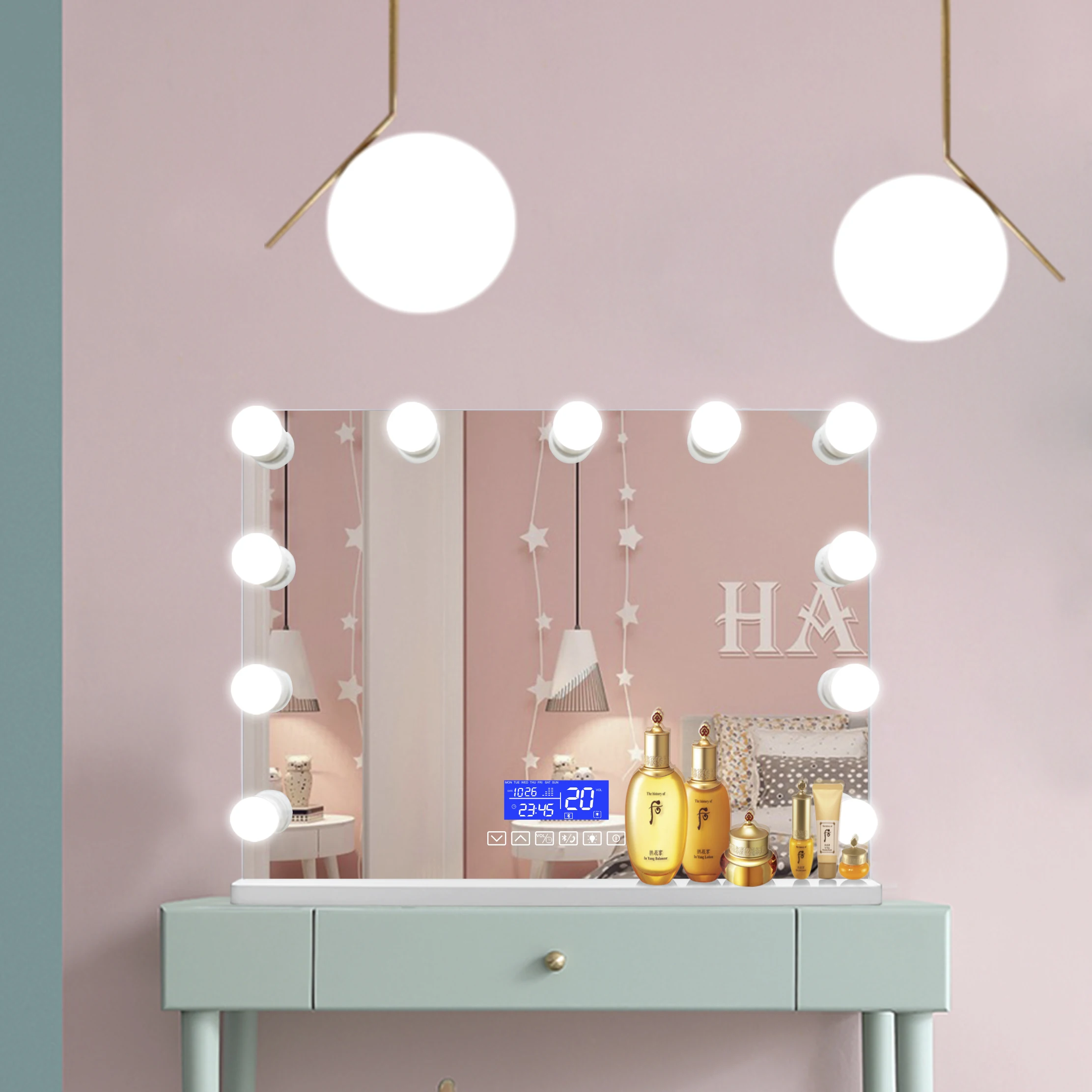 best seller hollywood light makeup mirror  with led lighted bulbs