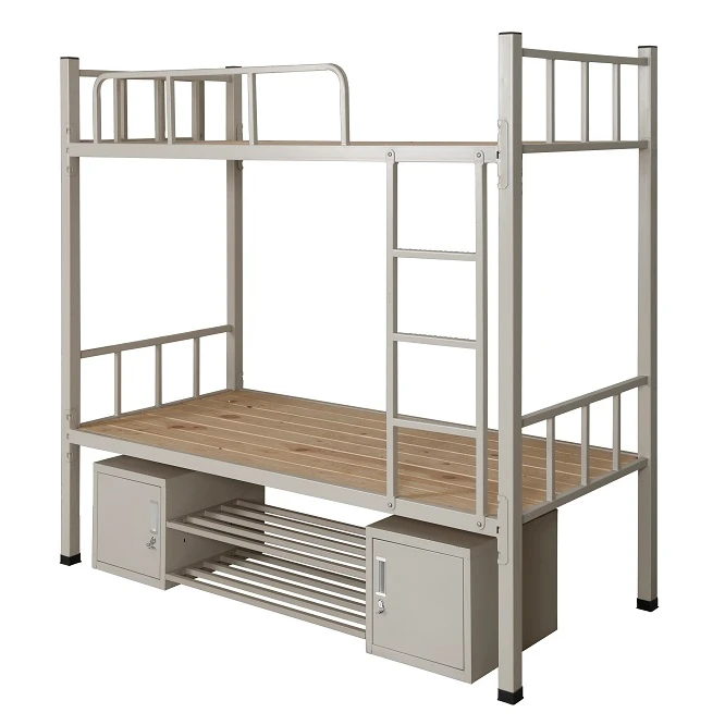 Military Metal Frame And Plywood Bunk Beds With Desk And Wardrobe